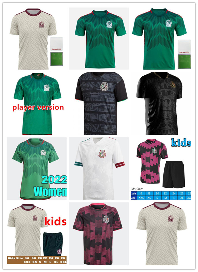 

2022 Mexico soccer jersey World CupS home away 22 23 CHICHARITO LOZANO DOS SANTOS football shirt Kids kit women Men sets uniforms Fans player Version green white black, Women 2020 home