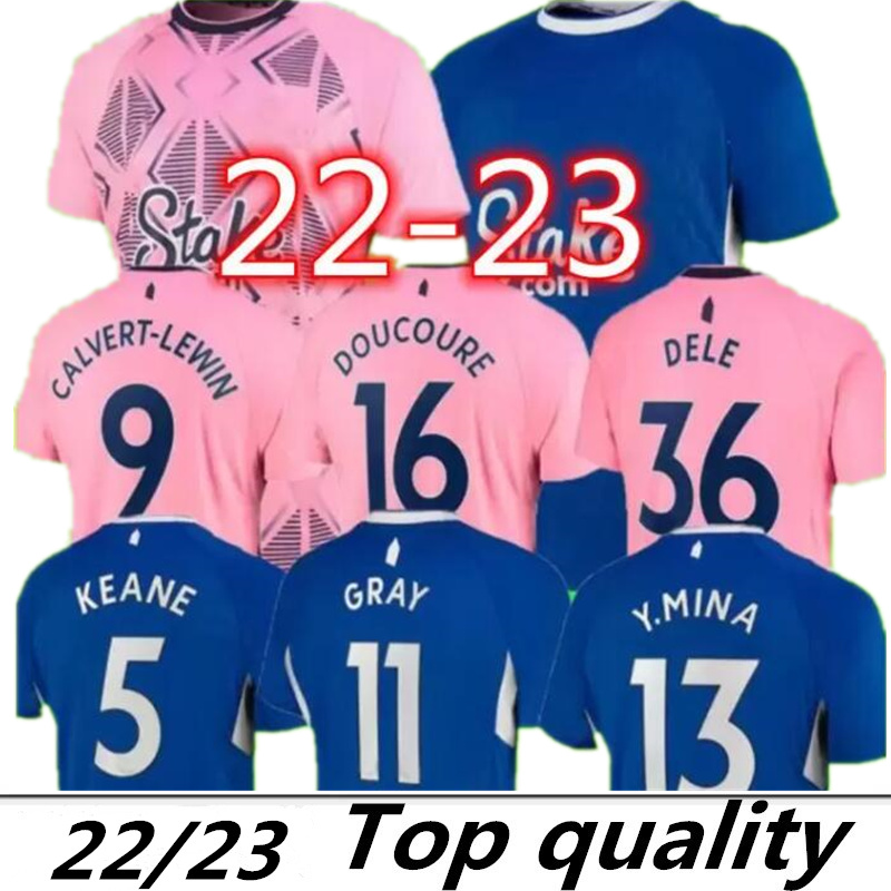 

XXXL 4XL 22 23 Everton Soccer Jerseys CALVERT-LEWIN ANDRE GOMES DELE TOWNSEND ALLAN DAVIES KEANE MINA COLEMAN PATTERSON 2022 2023 GRAY top Football Kit Shirt Men