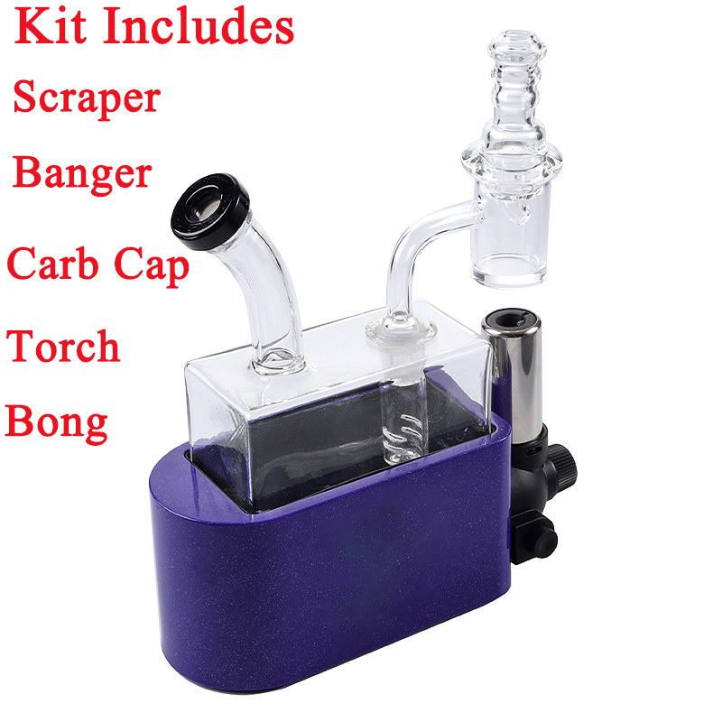 

HOT Glass Bongs Kits Includes Dab Rig 14mm Female With Smoke Oil Scraper Quartz Banger Carb Caps Torch Water Pipes