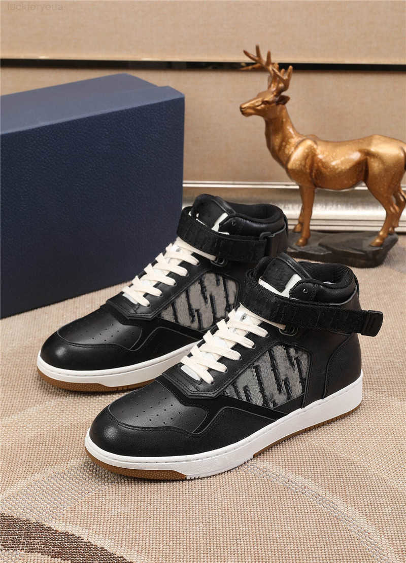 2022 Chaussures habillées de concepteur de luxe B27 Sneaker Mid-Top Black lisse Chalfskin avec beige et chaussure noire avec original