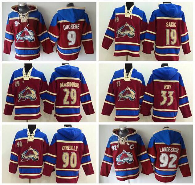 

Mens Colorado Avalanche 92 Gabriel Landeskog Patrick Roy 19 Joe Sakic Nathan MacKinnon Matt Duchene Ryan OReilly Hoodies Jersey Sweatshirts, As photo