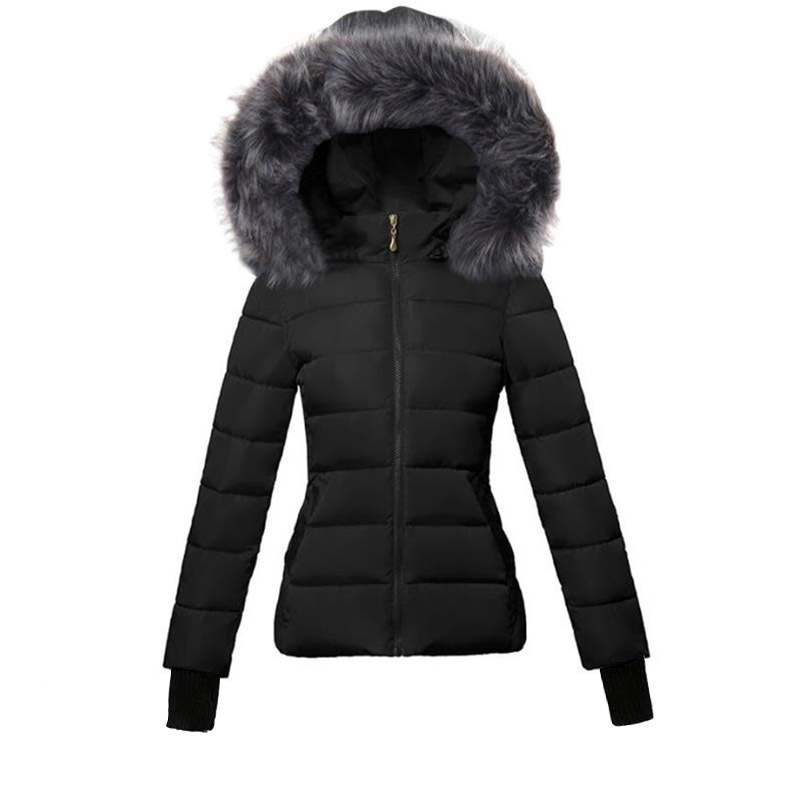 Manteau d'hiver en fourrure détachable pour femme, parka à capuche, veste Slim pour court et chaud, 220818