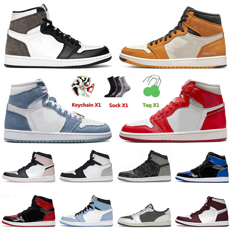 

Retro Basketball Shoes 1 1s Newstalgia Og Jumpman High Dark Mocha Denim TS x Reverse Mocha Jorden1s Men Women Jorden Sports Trainers Sneakers, D1 high dark mocha 36-47 (2)