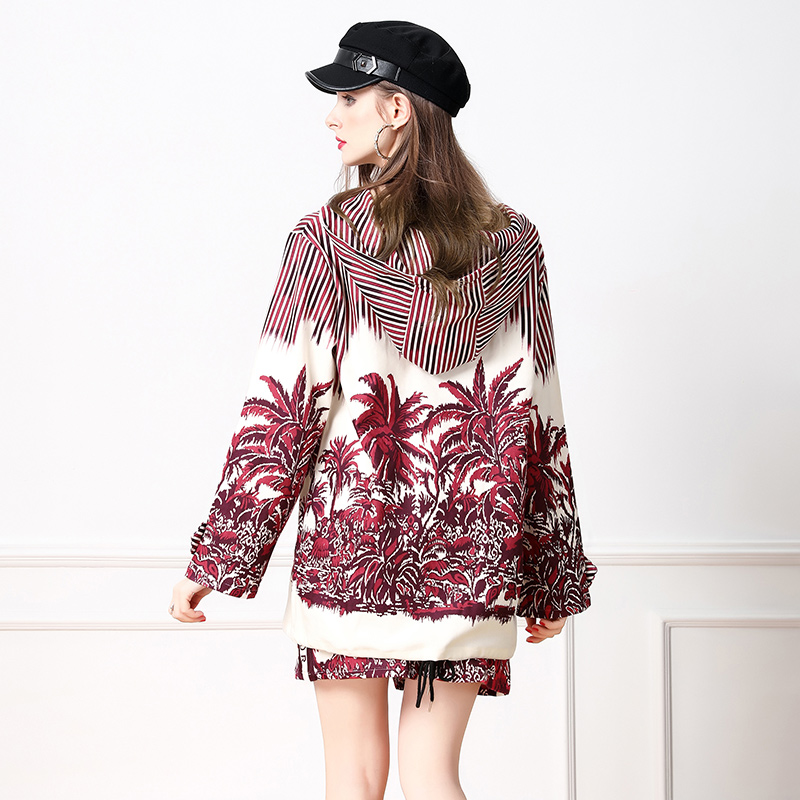 2022 Floral Designer Two Piece Pant Set Long Sleeve Sweatshirts Women Print Hoodies and Mini Shorts Running Sports 2 Piece Suit Autumn Winter Swe