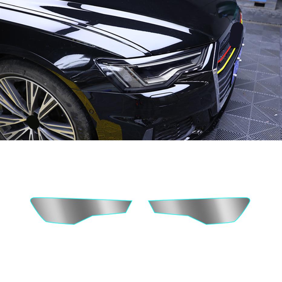 

For Audi A6 C7 C8 2011-2021 Auto Car Headlight Vinyl Film Smoke Black Light Protector Sheet Sticker Waterproof Cover Styling226t