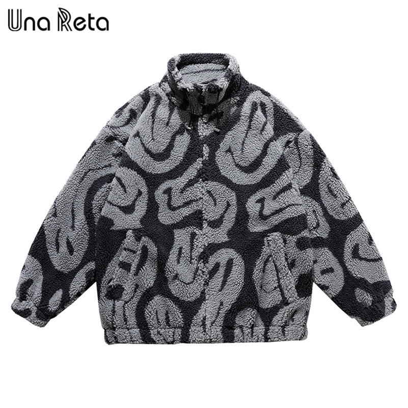 Una Reta M XXL Winter Men Coat Casual Lamb Wool Parka Streetwear Loose Clothing Grain Fleece s Jacket 220818