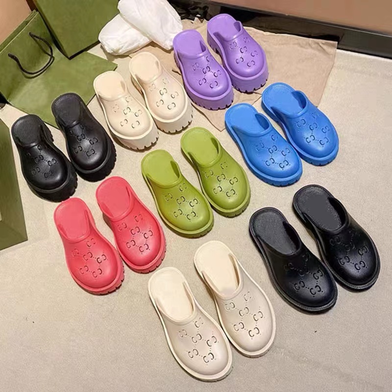 Mode Dames Sandales Hommes Pantoufles Plate-Forme Appartements Chaussures En Caoutchouc Trou Sandales Pantoufles Perforées Chaussures De Plage Ch