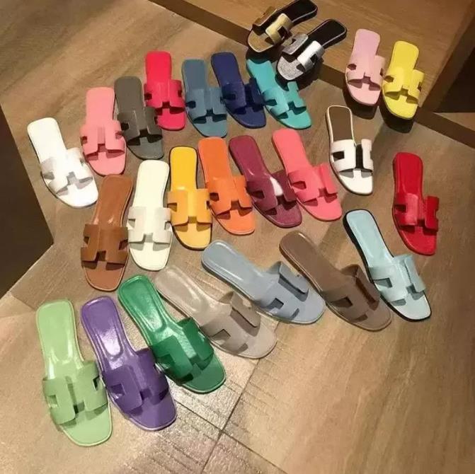 

2023 Designer Women Slippers Genuine Leather Sandals Summer Sandals Flat Flip Flop Crocodile Skin Slides Ladies Beach Sandal Party Wedding Slipper OC03, Color 22