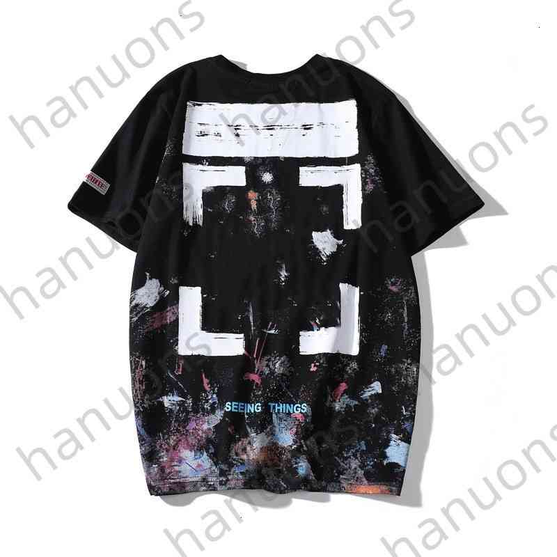 

Off Men's T-shirts New Starry Sky Fireworks Short Sleeve Summer Tide Brand Couple Male and Female Student Fashion Same T-shirtprinted Letter, 24