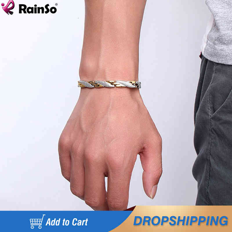 Bangle Designer Rainso Bracelets magnétiques en acier inoxydable pour femmes Bracelet de luxe Viking Fashion Girls Bijoux 4in1 Lien de soins de s