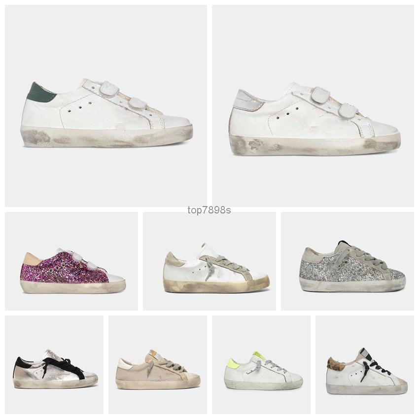 

Goose 2022 Designer Shoes Selling Kids Shoe Italy Brand Golden infant Childrens Super Star Sneakers baby Sequin Classic White Do-old Dirty toddler 6ZP0