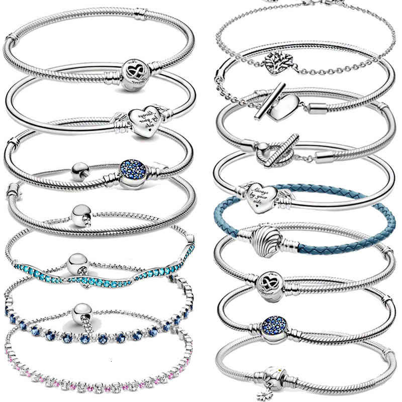 Designer Red Spring 925 Sterling Silver Charm Bracelet Original Daisy Flower Barrel Clasp Snake Chain Sliding Bangle Women Jewelry