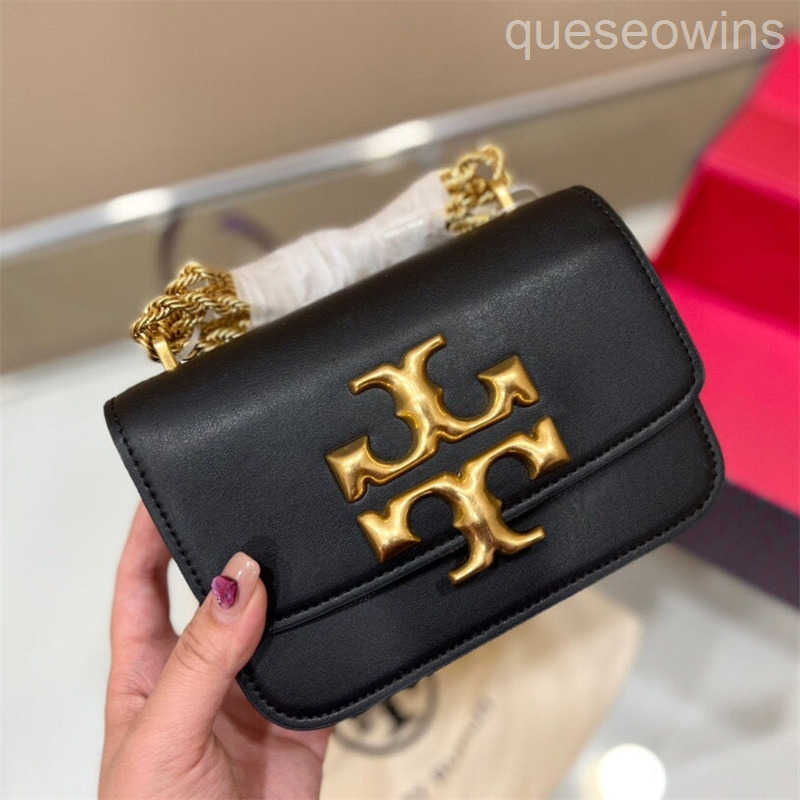 

Torys Designers Burchs Brand Bags Tb Chain Women's Single Shoulder Oblique Span New Cowhide Star with Foreign Style Small Square Organ, Black