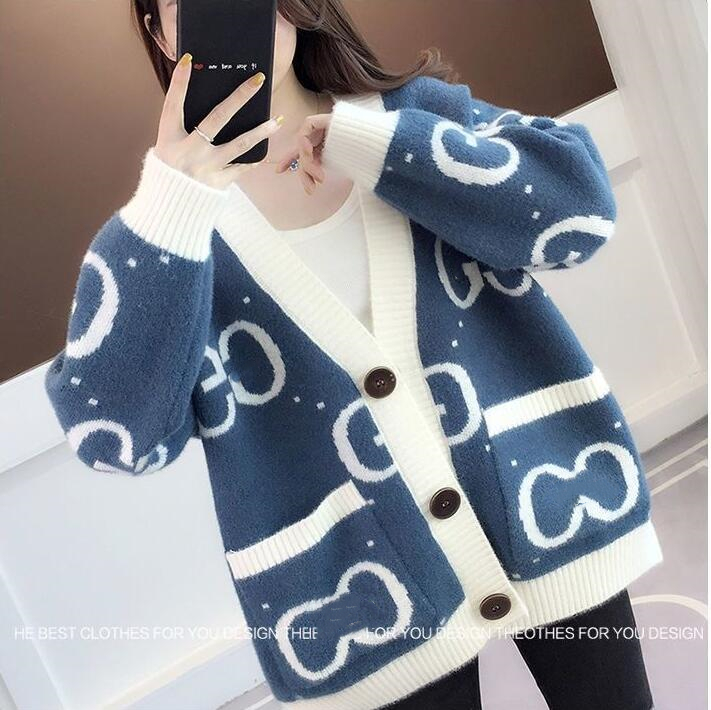 

2022GG New Women' Sweaters Women Spring Autumn Loose Casual Woman designer Sweaters Cardigan, Pink