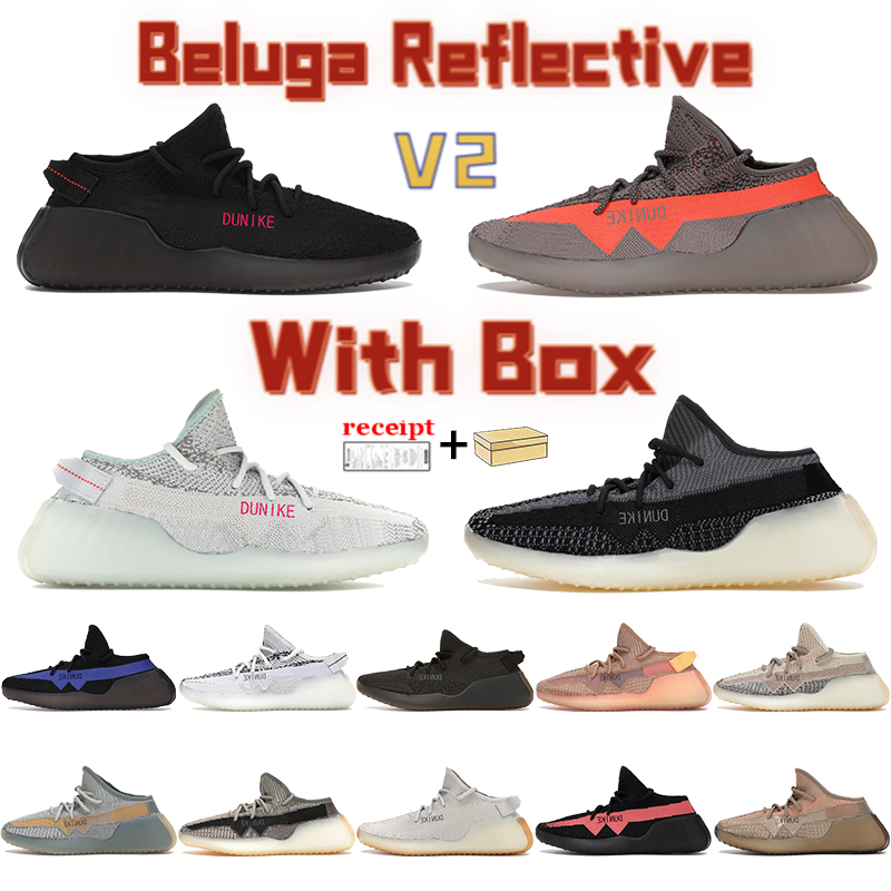 

GAI Reflective Running Shoes V2 Men Sneakers Beluga Zebra Cinder Israfil Ash Stone Dazzling Blue Sand Taupe Static Black Fashion Sports Trainers With Box, Double shoe box