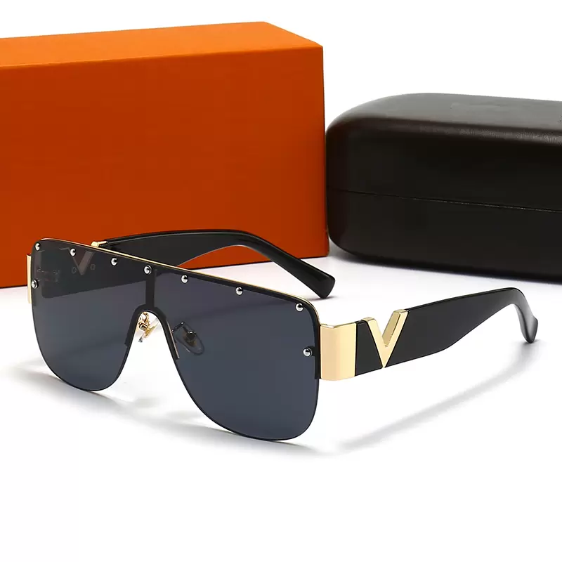 

Designer Sunglasses for Men Women Sun Glasses Siamese Square Fashion Retro Trend Gold Frame Glass Lens Eyewear for 4 Color Optional Exquisite Gift Box High Quality