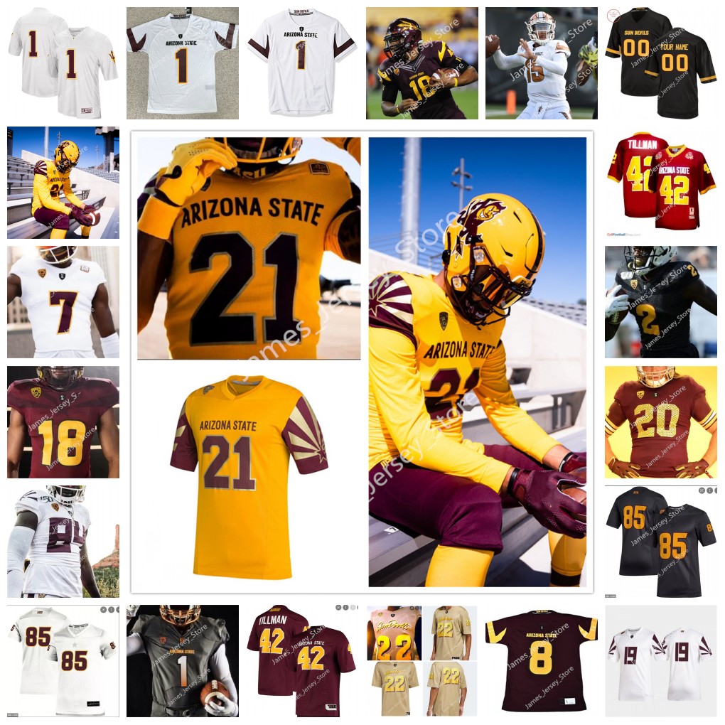 

Custom ASU Arizona State Sun Devils Football Jersey 4 Nesta Jade Silvera 5 Emory Jones 4 Daniyel Ngata 8 Merlin Robertson 0 Isaiah Johnson Elijhah Badger Jalin Conyers