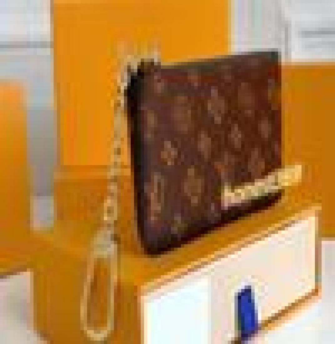 

High quality Genuine Leather Coin Purse Luxury design Portable KEY P0UCH wallet classic Manwomen Chain bag With dust bag and box2, Brown grid