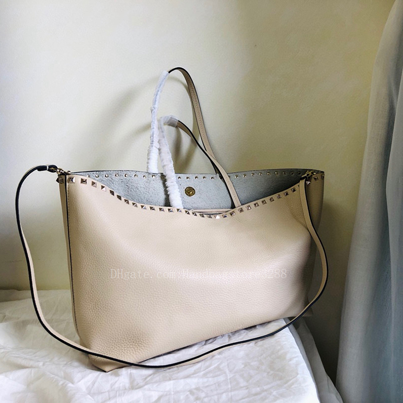 

V Platinum Rivet Designer Tote Luxurious Woman Shopping Mummy Bags High quality New style Fashion Lady Handbags Cross body Shoulder Bag Retro Style Purses Stud Sign, Moisture proof beads