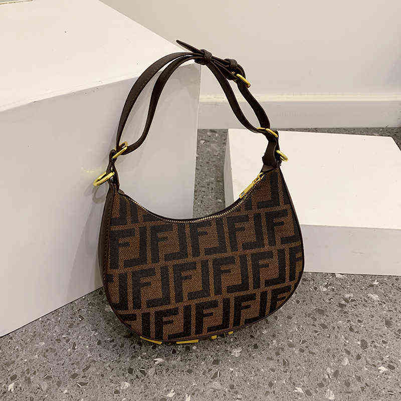 

Handbags Small women's new 2022 underarm versatile printed shoulder s, Brown