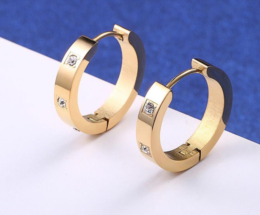 High Polished Fashion Stud Jewelry Party Gifts love Hip Hop StudGold Rose Earring for Women Wedding half full circle Hoop Earings-image-791097208
