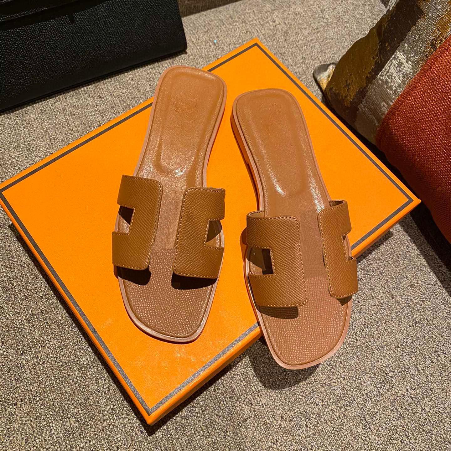 

Oran Sandal Women Summer Slippers Patent Leather Lychee Crocodile Skin Maroon Fonce Khaki Triple White Brown Classic Black Men Slides Fashion Sandals Size 35-42, 13