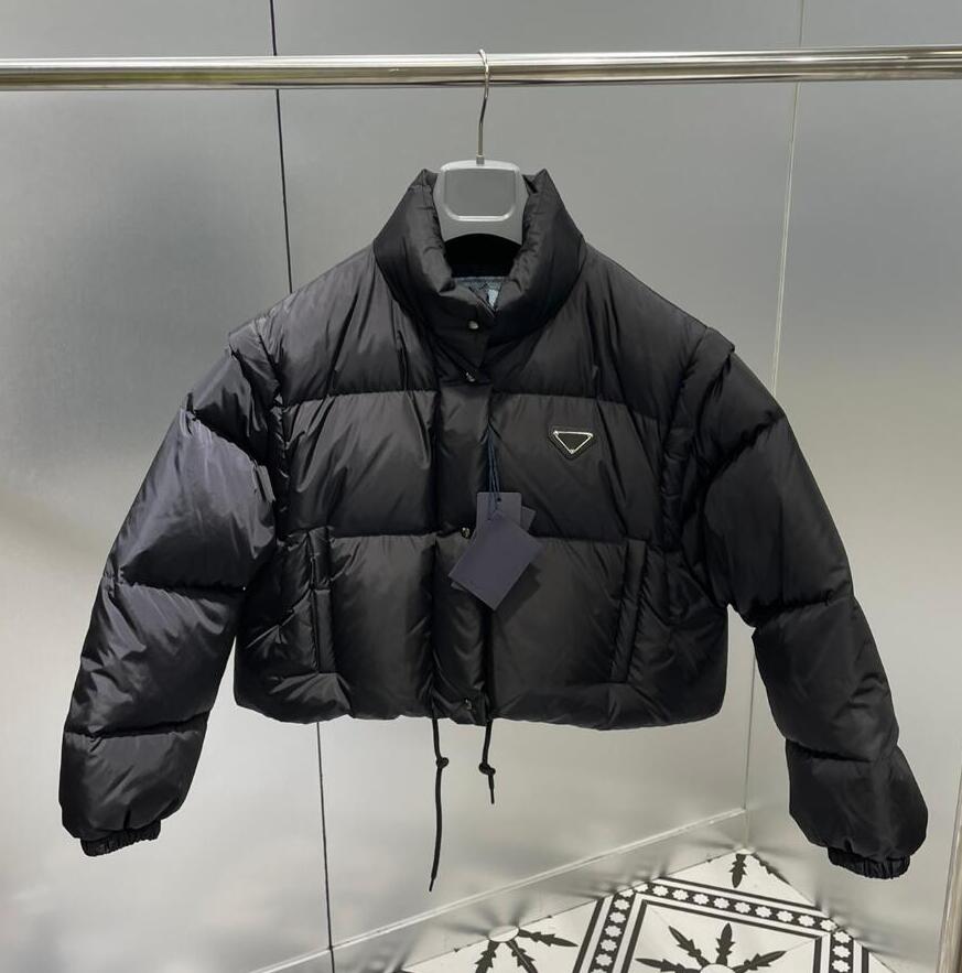 

Winter Designer Women Jacket Coats With Letters Highly Quality Belts Windbreaker for Womens Jackets Sleeves Removable Outerwear Warm Parkas size, Black
