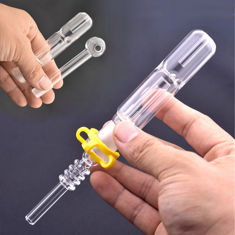 

Wholesale 14mm mini Smoking Glass oil burner NC Kit with Quartz Tips Dab Straw for water dab Oil Rigs bong accessories