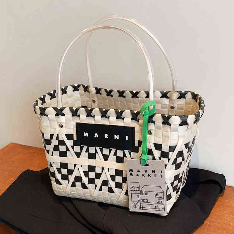 Designer Handbags Marn Net Red Same Handicraft Woven Bag 2022 Summer New Fashion Versatile Ins Portable Cabbage Basket yzl