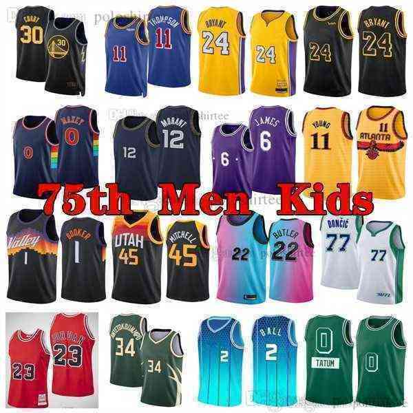 Jayson Tatum Lamelo Ball Basketball Jerseys Ja Morant Trey Young MJ Durant Curry Booker James Butler Embiid''Bryant''nba''Jersey 2022 75th Men Yo
