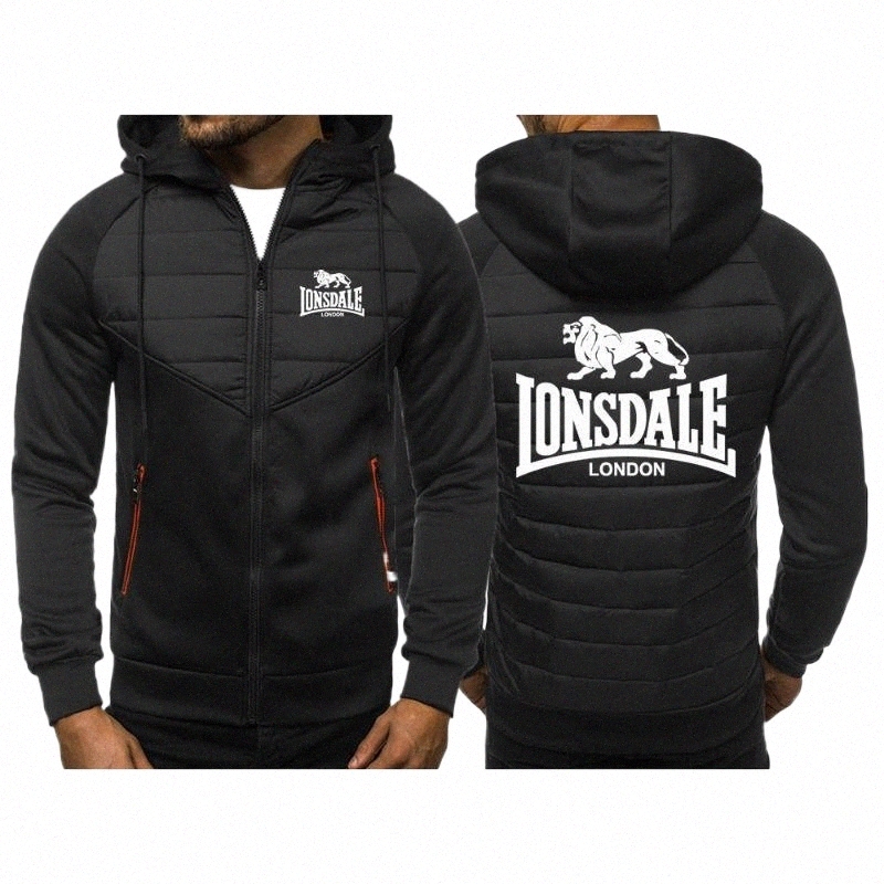 

men's Hoodies & Sweatshirts LONSDALE Logo 2021 Mens Casual Hoodey Spring And Autumn Sportswear Male Cardigan Jackets Hip Hop Coats E38e#