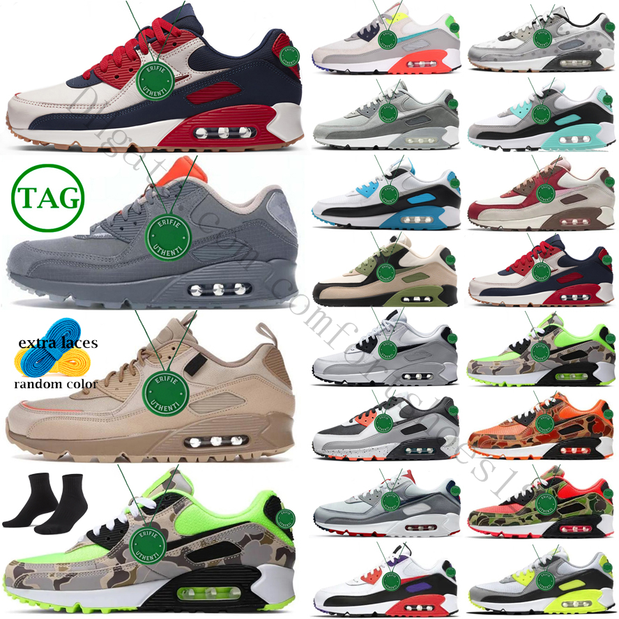 

size 47 90s GS Premium Mesh Running shoes Mens Bred Black Total Be True Camo Green Grape Infrared Obsidian Recraft Royal Pale Ivory airmaxs, Color # 33