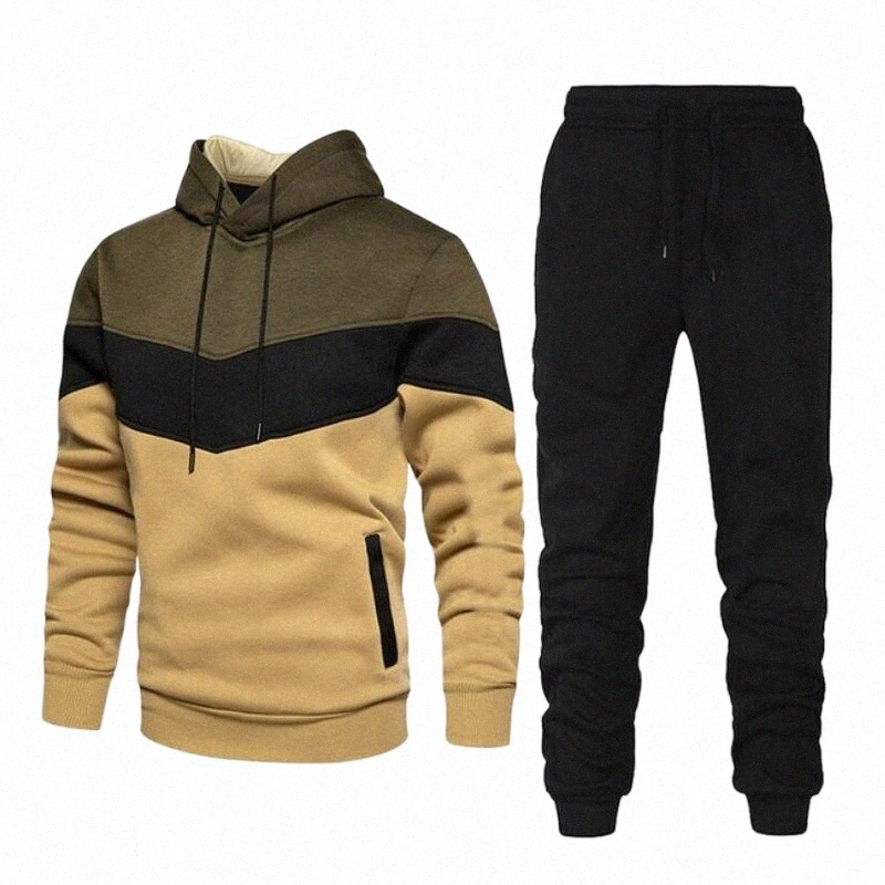 

men's Hoodies & Sweatshirts 2021 Man Tracksuits 2 Piecs Sweat Suits Mens Patchwork Printing Sweatpants Sets Student Husband Sports Clothing U876#, Bluelight