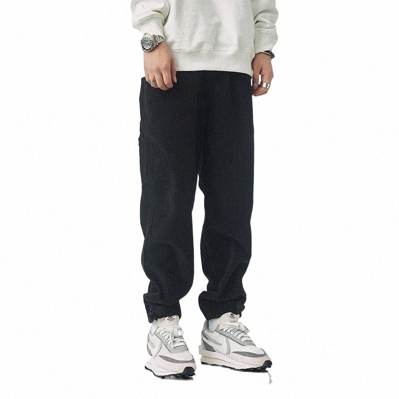 men's Pants Autumn Winter Fashion Corduroy Loose Fit Big Pocket Casual Cargo Men Overalls Street Style Hip Hop Joggers Trousers o3Wv#-image-791102564