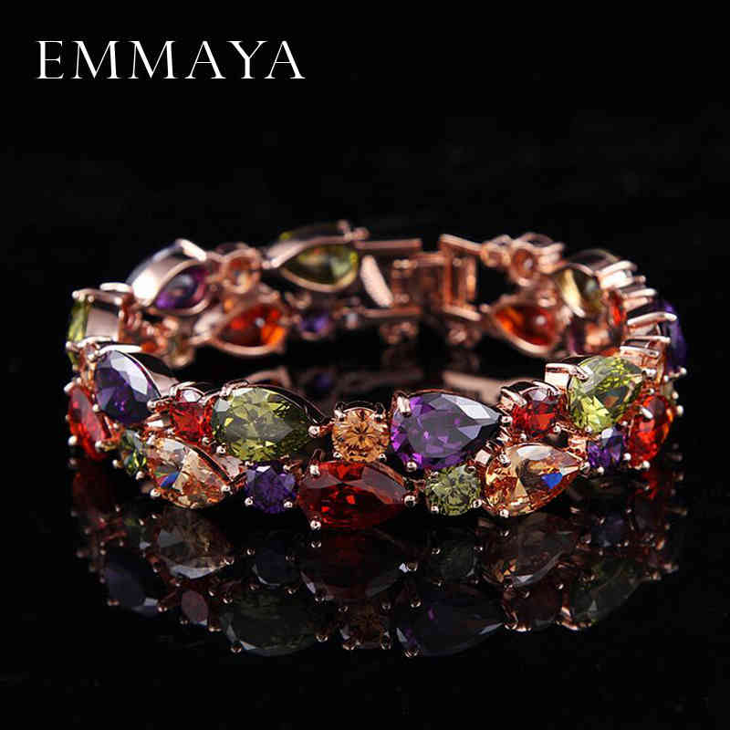 Bracelet Bangle Designer Emmaya Factory Price Mona Lisa Multicolor Cubic Zircon Bracelets Bangles Luxury Wedding for Women Crystal Jewelry