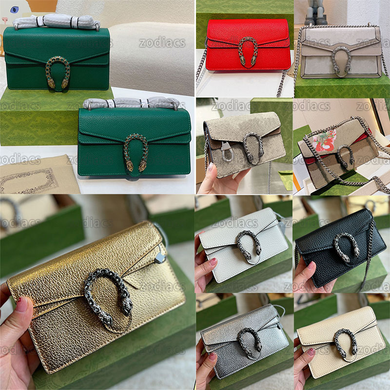 

super mini dionysus bag women Palladium-toned hardware leather chain shoulder bag tiger head Snap button closure cross body luxurys designer snake wallet, 7- 18*4*11cm