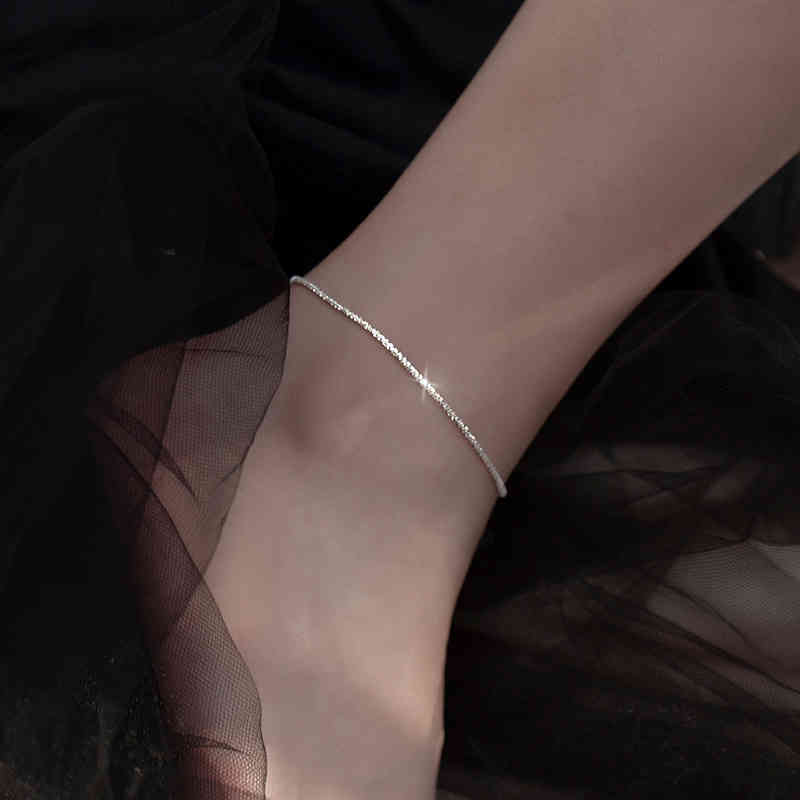 Bracelet Bangle Designer Sparkling Gypsophila Anklet 925 Sterling Silver Adjustable Chain Simple Fashion Fine Jewelry for Women