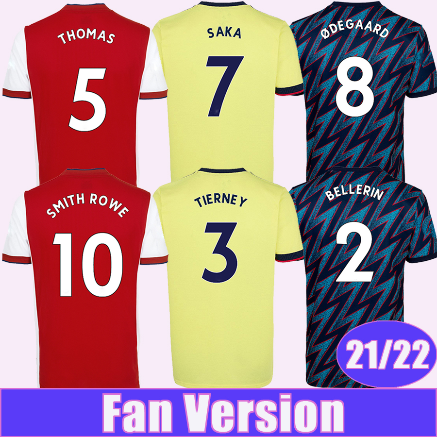 

21 22 WHITE SAKA Mens Soccer Jerseys PEPE TIERNEY GABRIEL ODEGAARD SMITH ROWE MARTINELLI MARQUINHOS Home Away 3rd Football Shirts, Qm1745 21 22 3rd premie. leagu. patch