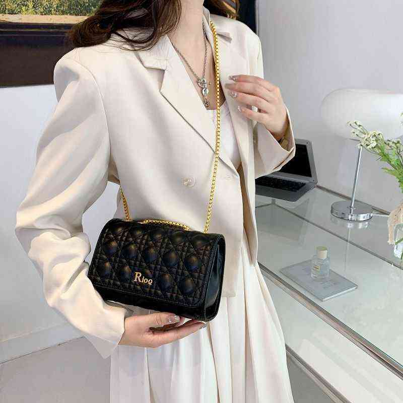 

Purses Bag Women's small fragrance chain bag 2022 summer new square bagbags versatilebags one shoulder cross, Black
