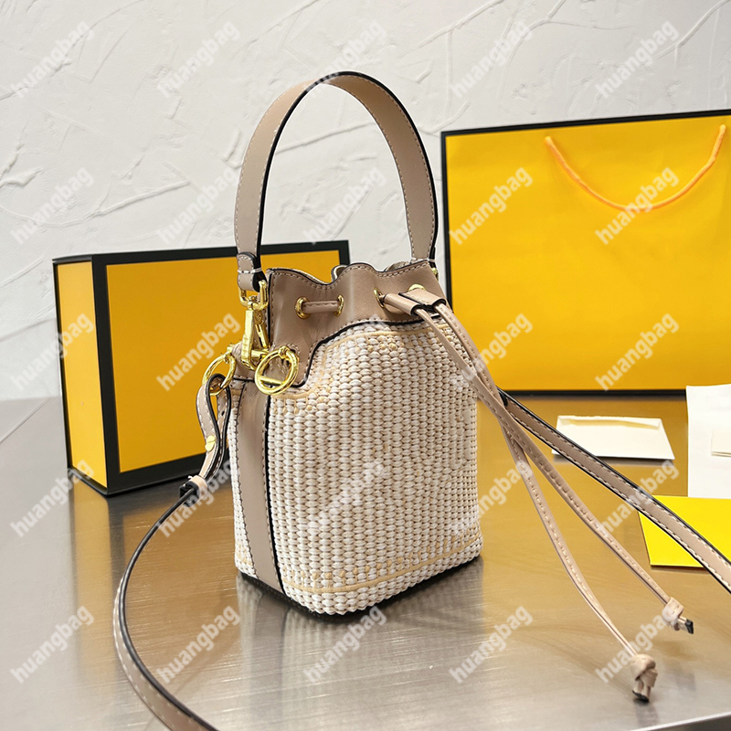 

Women Bucket Bag Summer Beach Straw Bags Raffia Crossbody Top Designer Mini Tote High-Quality Pochette Fashion Handbag Crochet Drawstring Handbags, Increase freight