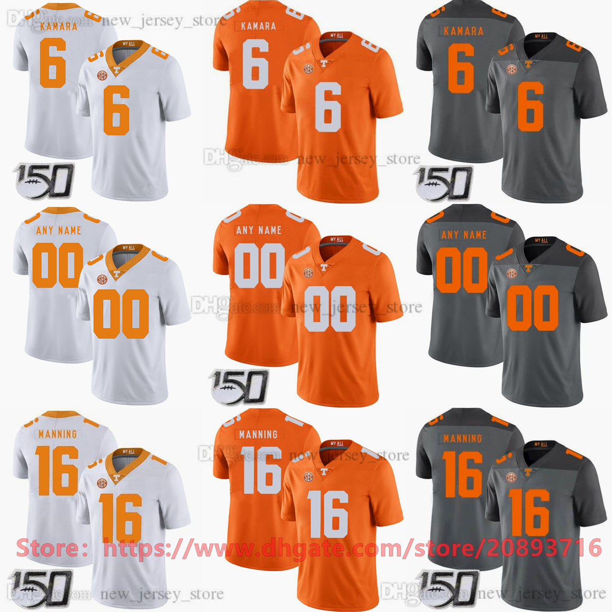 

Custom NCAA Football Man women Youth 16 Peyton Manning Jersey Tennessee Volunteers 6 Alvin Kamara 92 Reggie White 14 Eric Berry 3 Gray 11 Joshua Dobbs Kids Boys Jerseys, Man white s-xxxl