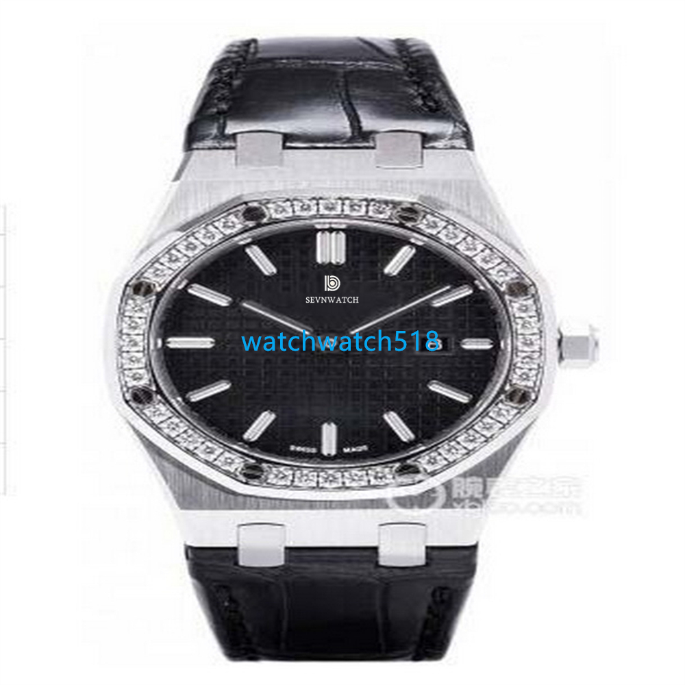 

MP Factory Ladys Watch 37MM Offshore Quartz White Diamonds 67540SK.ZZ.A010CA.01 Lether Strap Sapphire Glass Wristwatch Montre De Luxe Original Box