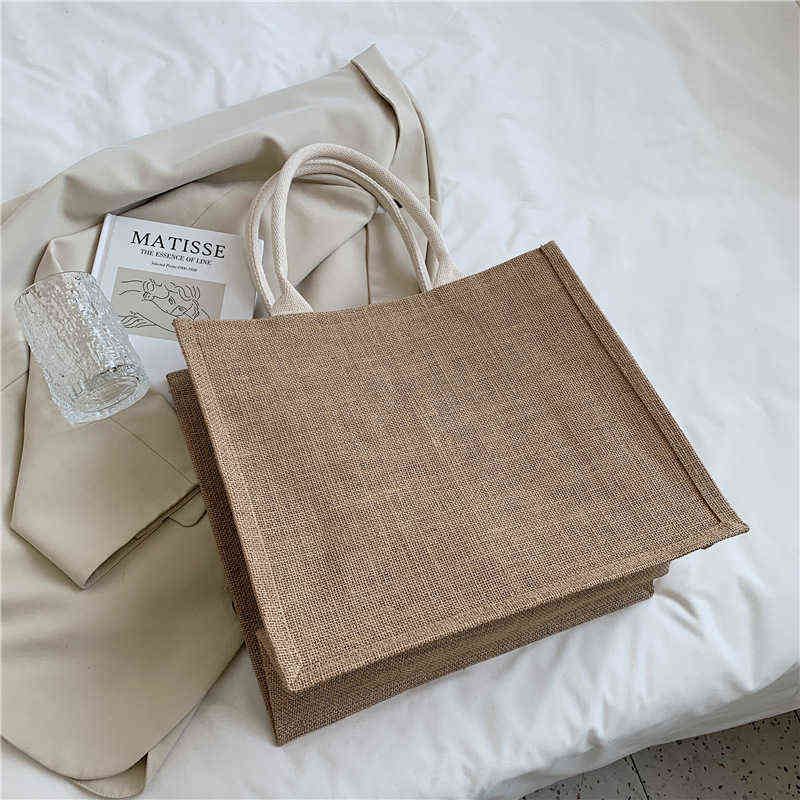 

Bags natural linen handbagbags women's leisure business style file shopping grass woven bag Handbags, Letterless (vertical) version small size