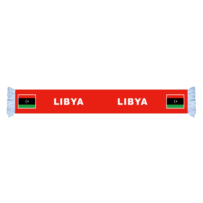 

LIBYA Flag Factory Supply Good Price Polyester Satin Scarf Country Nation Football Games Fans Scarf Also Can be Customized