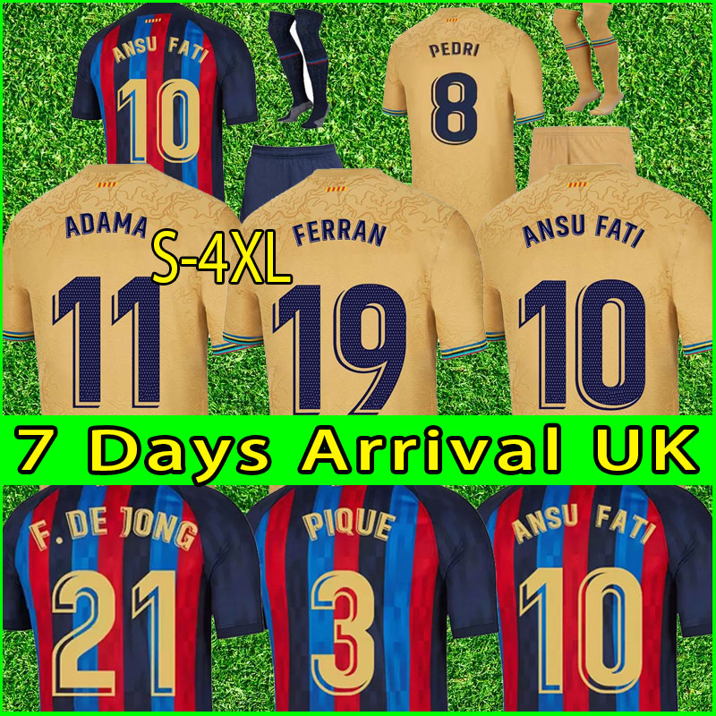 

ANSU FATI PEDRI Camisetas de football soccer jersey 22 23 LEWANDOWSKI MEMPHIS GAVI ADAMA FERRAN RAPHINHA barcelonas F. DE JONG DEST shirt men kids kit bar jersey, Third