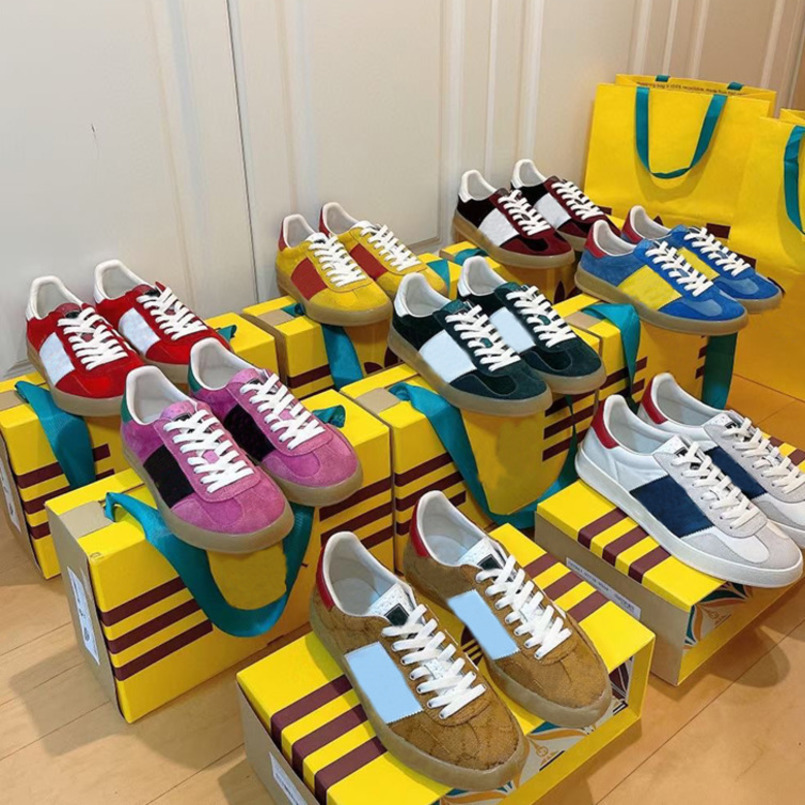 

Top Designer Shoes Mens Women Gazelle Sneakers Suede Patchwork Retro Trainers Ladies Sneaker Embroidered Letters Canvas Shoes NO406, Sock