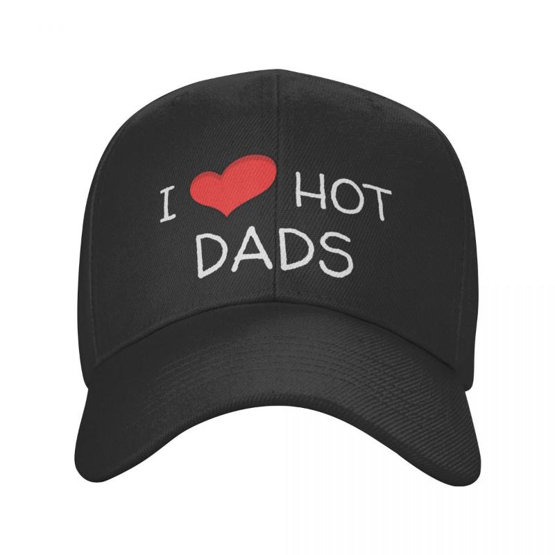 

Berets Adult I Love Dads Hats Hip-Hop Baseball Cap Polyester Romantic Red Heart Sun Caps Breathable Dad Hat SummerBerets, White