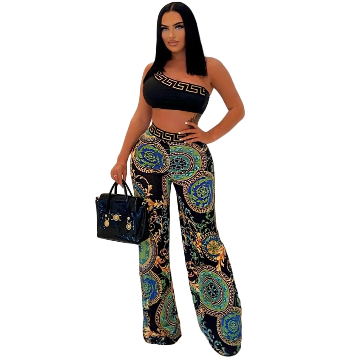

Luxury Designer Chic Women's TrTwo Piece Pants tacksuits elegant Set Woman 2 Pieces Letter Pattern Two Peice Matching Sets Sexy Party Birthday Outfits klz, Multi-k7138