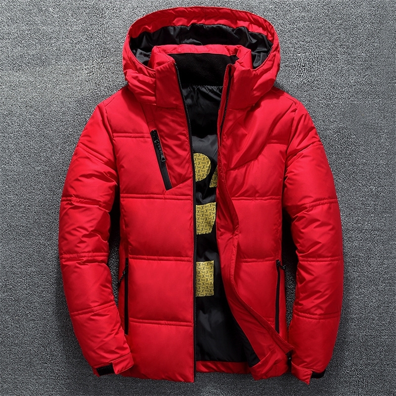Winter Warm Men Jacket Coat Casual Autumn Stand Collar Puffer Thick Hat White Duck Parka Male Men s Down With Hood 220818