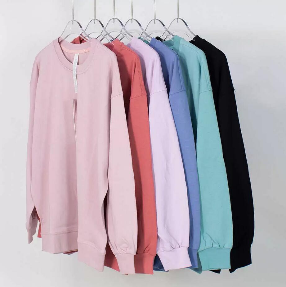 

Perfect Oversized Women's Casual Loose Sweater Sports Round Neck Long Sleeve Top Running Fitness Gym Clothes Shirt, Pink